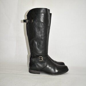 $400 FRYE Phillip Riding Tall Boot Buckle BLACK LEATHER EXTENDED CALF 8 (TPO18.5